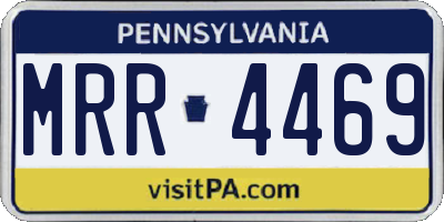 PA license plate MRR4469