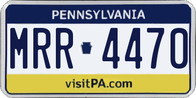 PA license plate MRR4470