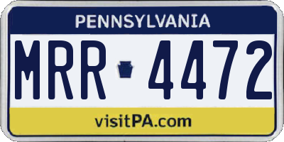 PA license plate MRR4472