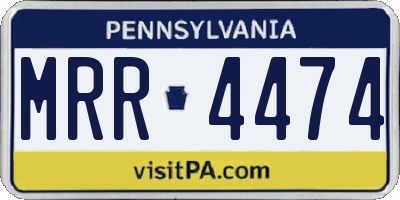 PA license plate MRR4474