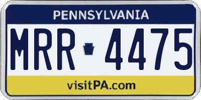 PA license plate MRR4475