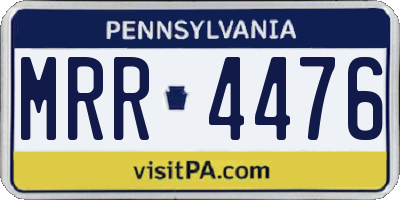 PA license plate MRR4476