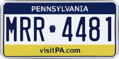 PA license plate MRR4481