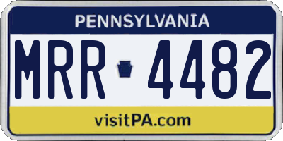 PA license plate MRR4482