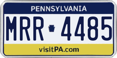 PA license plate MRR4485