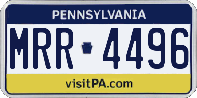 PA license plate MRR4496