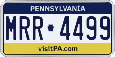 PA license plate MRR4499