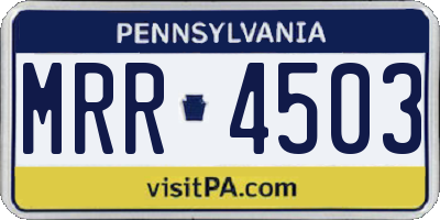 PA license plate MRR4503