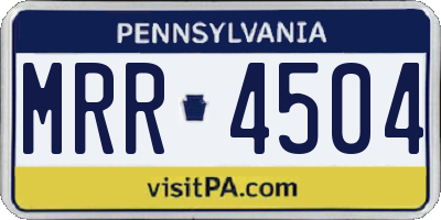 PA license plate MRR4504