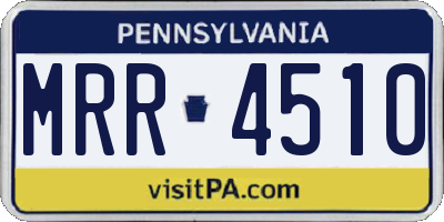 PA license plate MRR4510