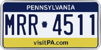 PA license plate MRR4511