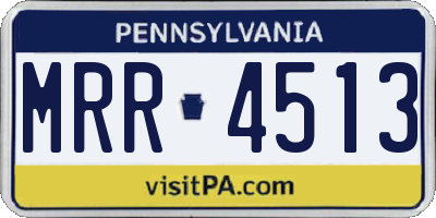 PA license plate MRR4513