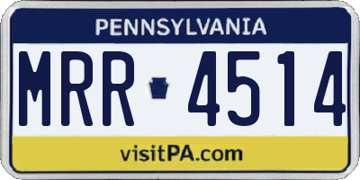 PA license plate MRR4514