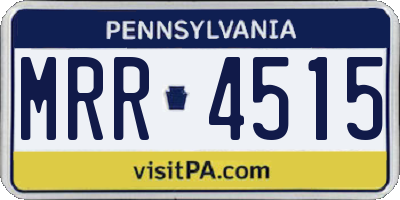 PA license plate MRR4515