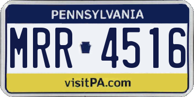 PA license plate MRR4516