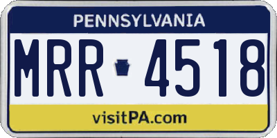 PA license plate MRR4518