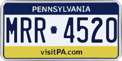 PA license plate MRR4520