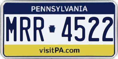 PA license plate MRR4522