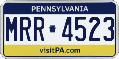 PA license plate MRR4523