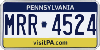 PA license plate MRR4524