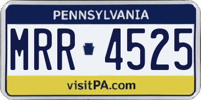 PA license plate MRR4525