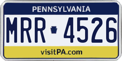 PA license plate MRR4526