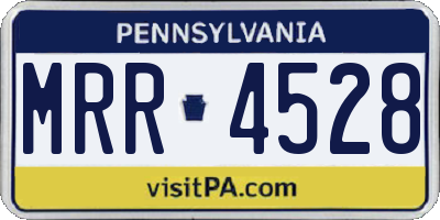 PA license plate MRR4528
