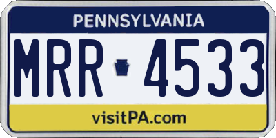 PA license plate MRR4533