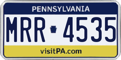 PA license plate MRR4535