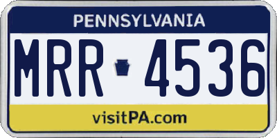 PA license plate MRR4536