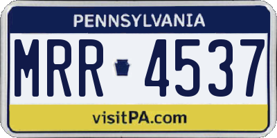 PA license plate MRR4537