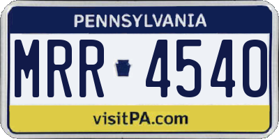 PA license plate MRR4540