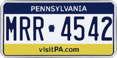 PA license plate MRR4542
