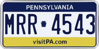 PA license plate MRR4543