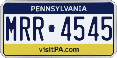 PA license plate MRR4545