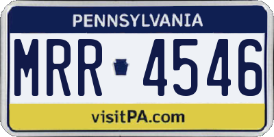 PA license plate MRR4546