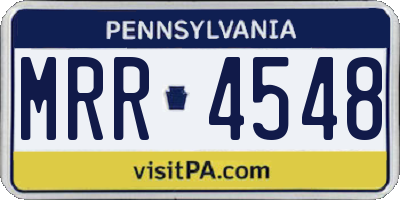 PA license plate MRR4548