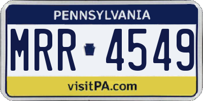 PA license plate MRR4549