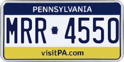 PA license plate MRR4550