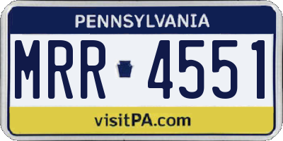 PA license plate MRR4551