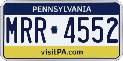 PA license plate MRR4552