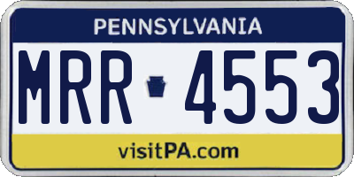 PA license plate MRR4553
