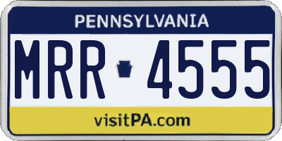 PA license plate MRR4555