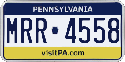 PA license plate MRR4558