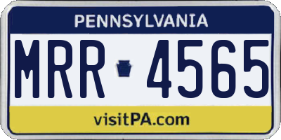 PA license plate MRR4565