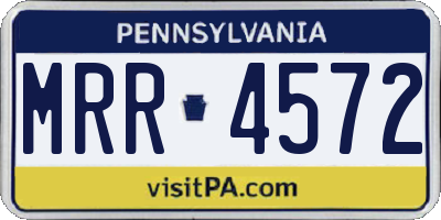 PA license plate MRR4572