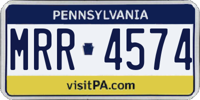 PA license plate MRR4574