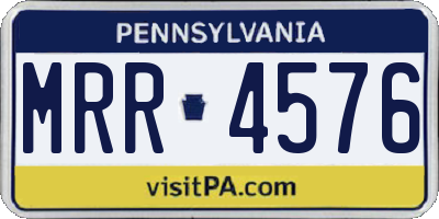 PA license plate MRR4576