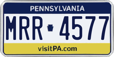 PA license plate MRR4577