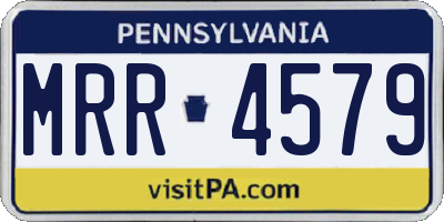 PA license plate MRR4579